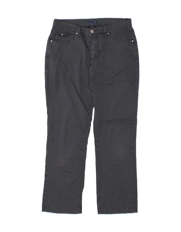 TRUSSARDI Womens Straight Casual Trousers W30 L28  Grey Cotton Trousers cozy soft