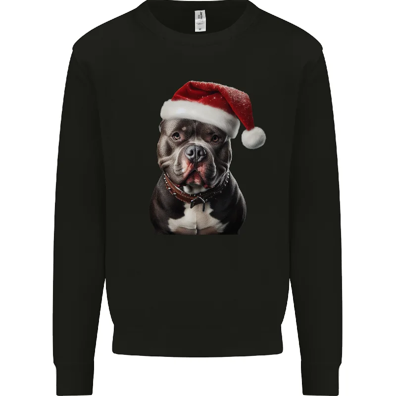 Christmas Staffy Staffordshire Bull Terrier Dog Mens Sweatshirt Jumper Hoodie with Pocket Utility Practical Christmas Staffy Staffordshire Bull Terrier Dog Mens Sweatshirt Jumper Hoodie with Pocket Utility Practical
