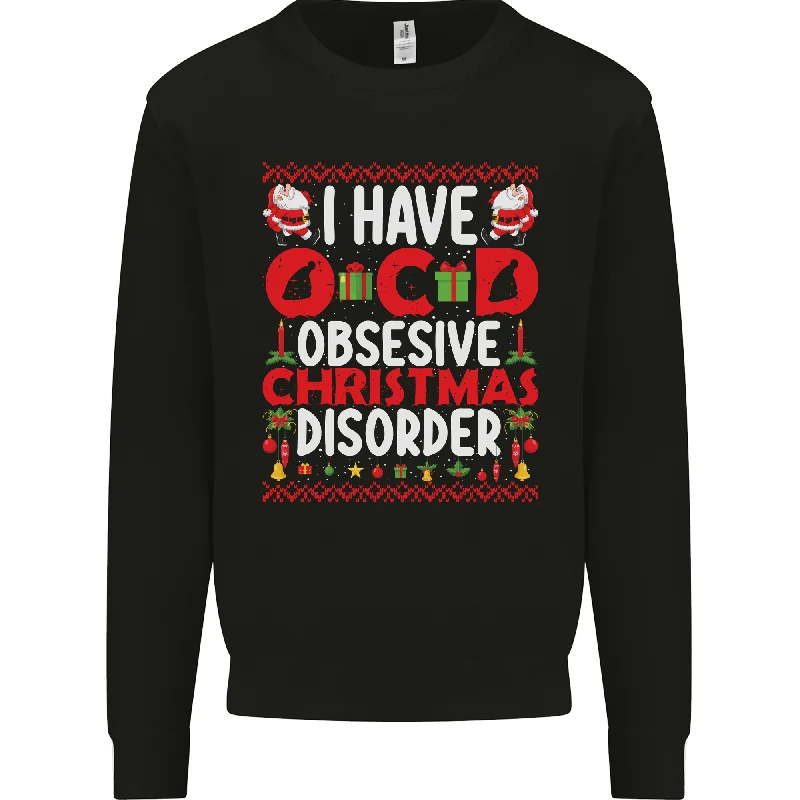 Christmas OCD Funny Xmas Mens Sweatshirt Jumper Hoodie with Hidden Zipper Minimalist Clean Christmas OCD Funny Xmas Mens Sweatshirt Jumper Hoodie with Hidden Zipper Minimalist Clean