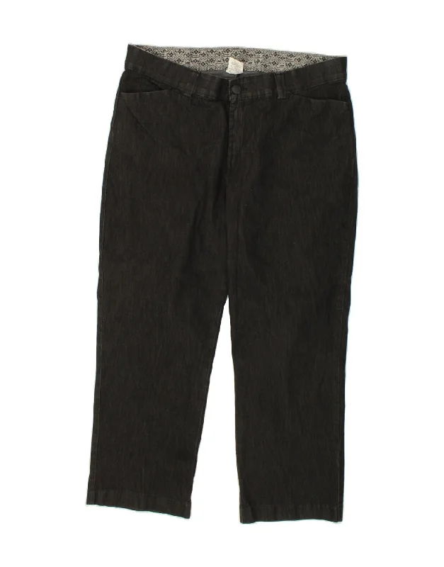 LEE Womens Straight Casual Trousers US 20 2XL W40 L29 Black Cotton Trousers Summer Linen