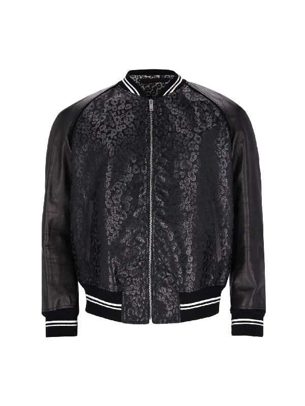 panelled leopard jacquard bomber jacket Herringbone Jacket Checkered Jacket Solid Jacket panelled leopard jacquard bomber jacket Herringbone Jacket Checkered Jacket Solid Jacket