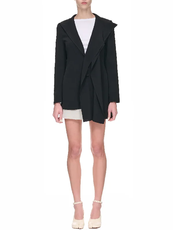 Dechine Sailor Jacket (FZ-J68-500-01-BLACK) Welt Pockets Slit Pockets Flap Pockets