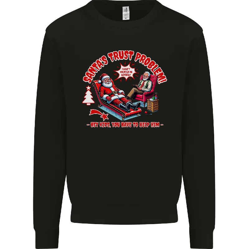 Christmas Funny Santa Trust Xmas Believe Mens Sweatshirt Jumper Hoodie with Reflective Safety Nightwear Christmas Funny Santa Trust Xmas Believe Mens Sweatshirt Jumper Hoodie with Reflective Safety Nightwear