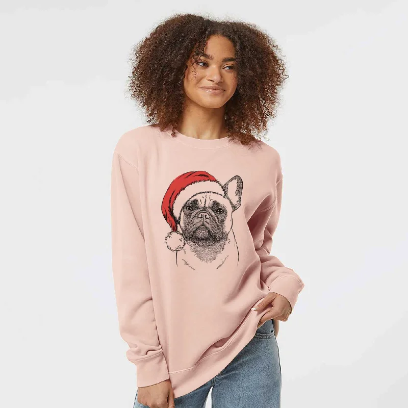 Santa Kingsleigh the French Bulldog - Unisex Pigment Dyed Crew Sweatshirt Hoodie with Cuffed Sleeves Snug Secure Santa Kingsleigh the French Bulldog - Unisex Pigment Dyed Crew Sweatshirt Hoodie with Cuffed Sleeves Snug Secure