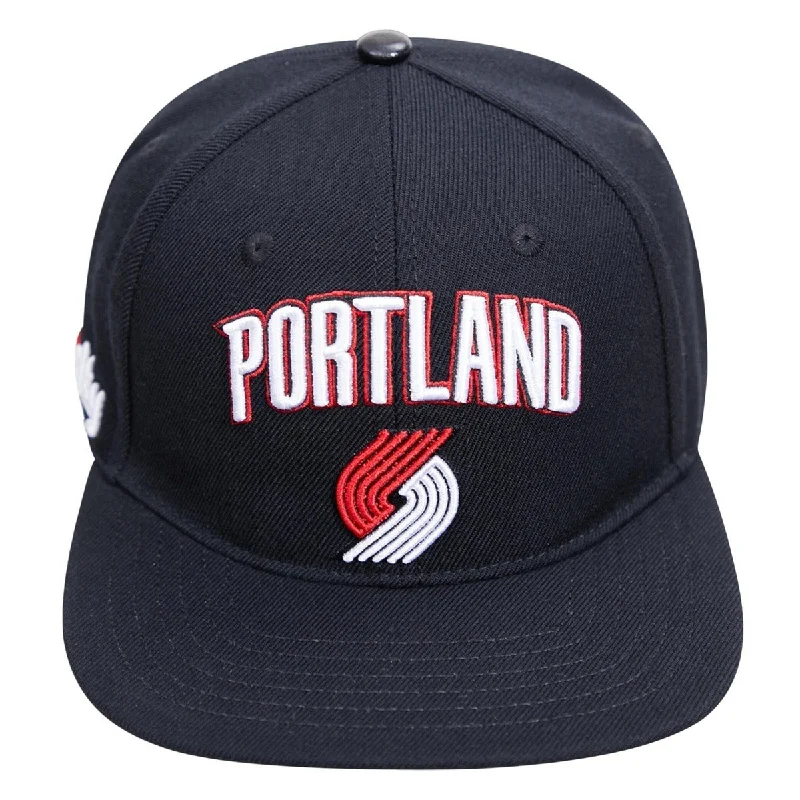 NBA PORTLAND TRAIL BLAZERS STACKED LOGO WOOL UNISEX SNAPBACK HAT (BLACK) Women's Unique Blazer NBA PORTLAND TRAIL BLAZERS STACKED LOGO WOOL UNISEX SNAPBACK HAT (BLACK) Women's Unique Blazer