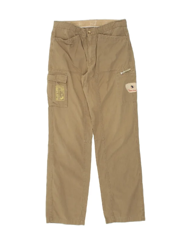 CAPE HORN Womens Straight Cargo Trousers IT 46 Large W32 L32 Brown Cotton Trousers chic fashionable CAPE HORN Womens Straight Cargo Trousers IT 46 Large W32 L32 Brown Cotton Trousers chic fashionable