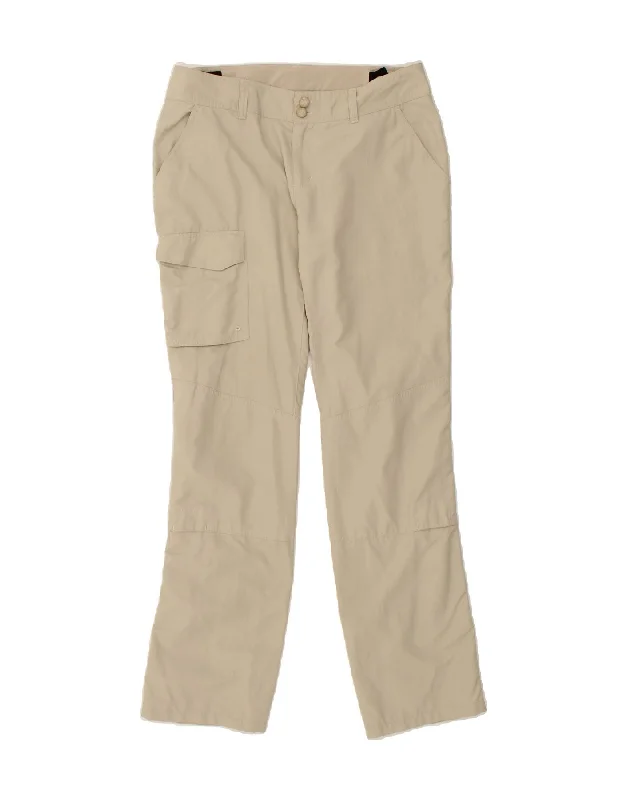 COLUMBIA Womens Straight Cargo Trousers US 6 Medium W30 L30 Beige Nylon Wide Leg Loose Fit Mid Waist