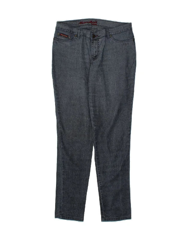 MARSHAL Womens Slim Casual Trousers US 16 2XL W36 L32 Navy Blue Cotton Trousers versatile all-occasion MARSHAL Womens Slim Casual Trousers US 16 2XL W36 L32 Navy Blue Cotton Trousers versatile all-occasion
