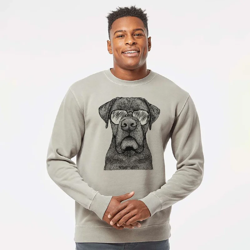 Aviator Rocco the Cane Corso - Unisex Pigment Dyed Crew Sweatshirt Hoodie with Drop Shoulder Relaxed Streetwear Aviator Rocco the Cane Corso - Unisex Pigment Dyed Crew Sweatshirt Hoodie with Drop Shoulder Relaxed Streetwear