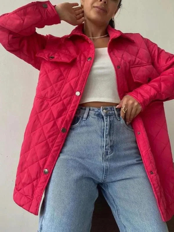 Chic Loose Women’s Quilted Shirt Jacket Faux Fur Jacket Real Fur Jacket Shearling Jacket