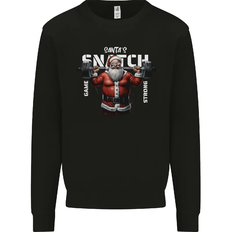 Christmas Santa Snatch Xmas Gym Training Mens Sweatshirt Jumper Hoodie with Belted Waist Structured Tailored Christmas Santa Snatch Xmas Gym Training Mens Sweatshirt Jumper Hoodie with Belted Waist Structured Tailored