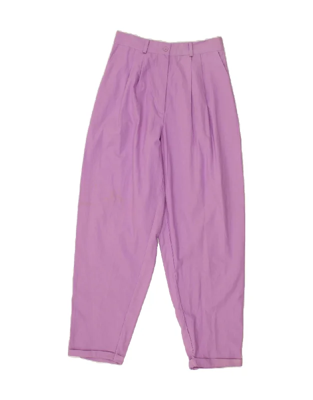 VINTAGE Womens Pegged Chino Trousers Small W27 L29 Purple Cotton Trousers chic fashionable VINTAGE Womens Pegged Chino Trousers Small W27 L29 Purple Cotton Trousers chic fashionable
