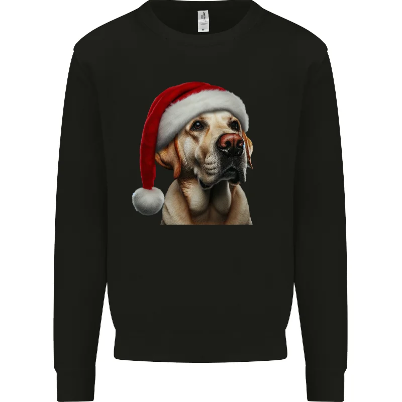 Christmas Golden Labrador Xmas Hat Dog Mens Sweatshirt Jumper Hoodie with Drop Shoulder Relaxed Streetwear Christmas Golden Labrador Xmas Hat Dog Mens Sweatshirt Jumper Hoodie with Drop Shoulder Relaxed Streetwear