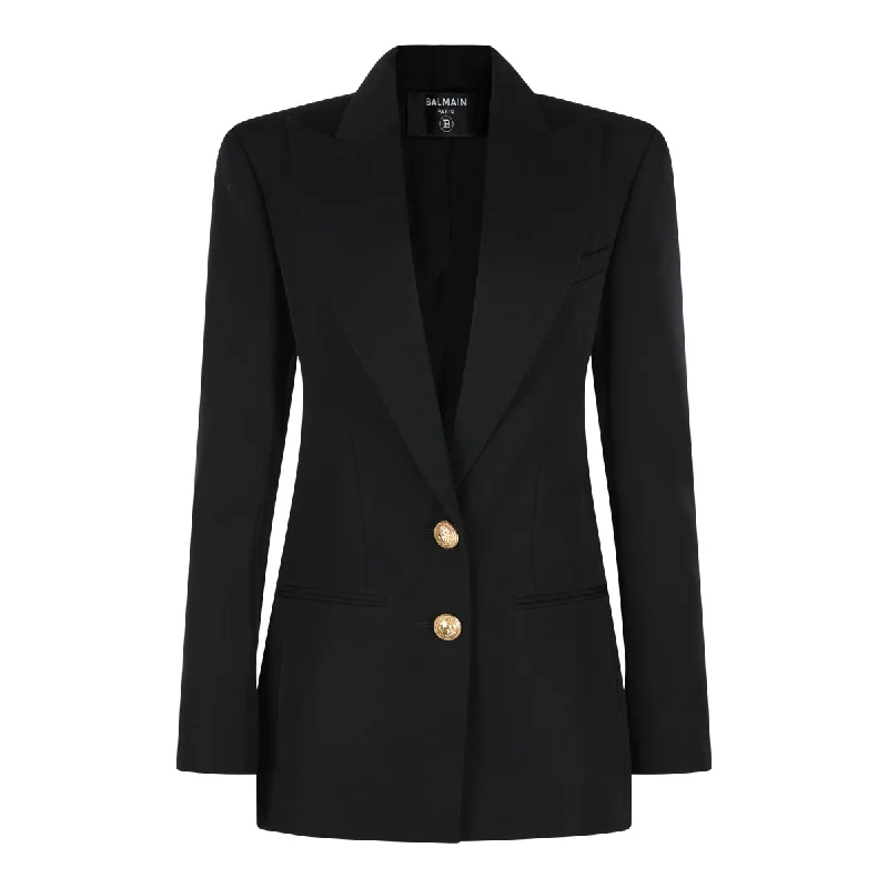 Balmain Jackets Black Faux Fur Fabric Real Fur Fabric Shearling Fabric