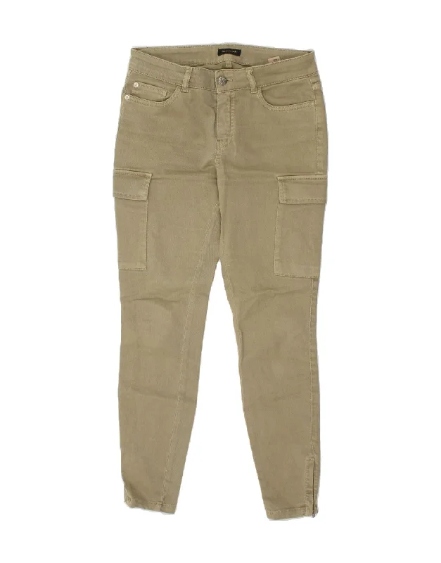MASSIMO DUTTI Womens Slim Cargo Trousers US 6 Small W28 L28 Khaki Cotton Cropped Trousers Casual Linen MASSIMO DUTTI Womens Slim Cargo Trousers US 6 Small W28 L28 Khaki Cotton Cropped Trousers Casual Linen