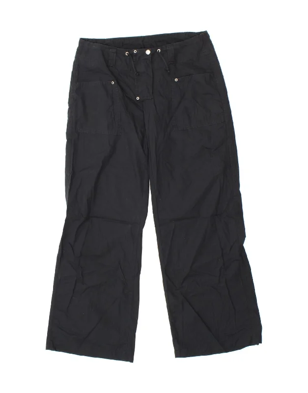 BENETTON Womens Wide Leg Trousers IT 44 Medium W32 L29 Black Cotton Trousers Review Highly BENETTON Womens Wide Leg Trousers IT 44 Medium W32 L29 Black Cotton Trousers Review Highly