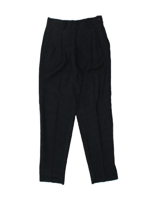 VINTAGE Womens Tapered Suit Trousers IT 46 Large W42 L30 Navy Blue Trousers Floral Bohemian VINTAGE Womens Tapered Suit Trousers IT 46 Large W42 L30 Navy Blue Trousers Floral Bohemian