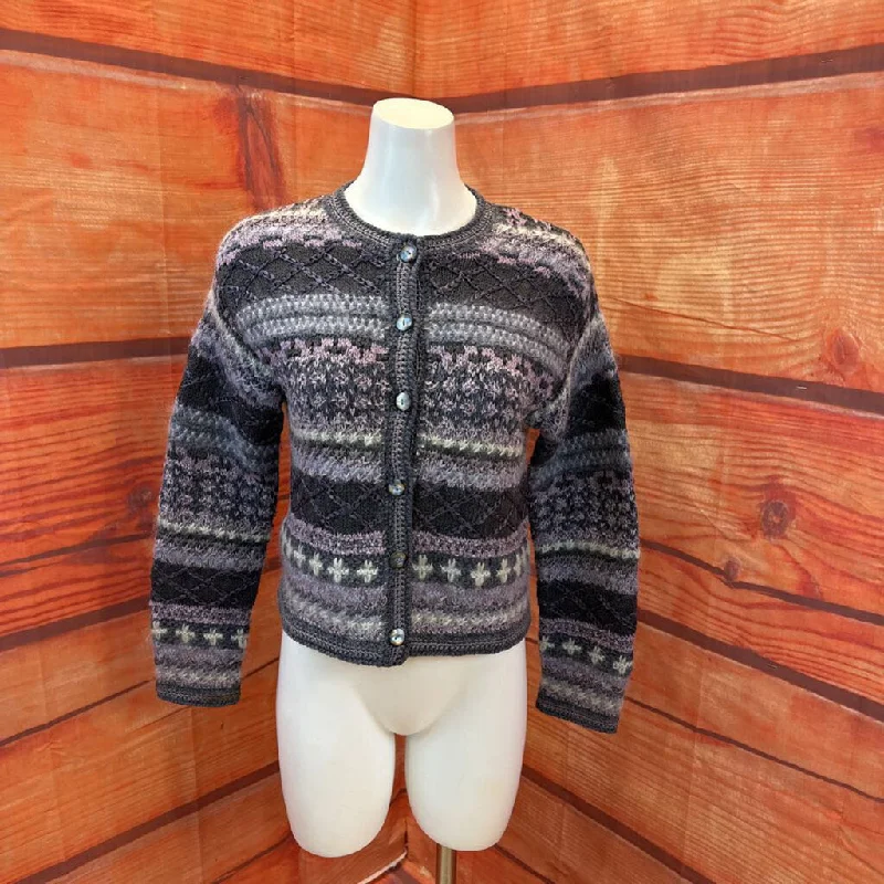 VNTG TALBOTS GRAY MULTI CARDIGAN SIZE PETITE TCC Fitted Loose Oversized