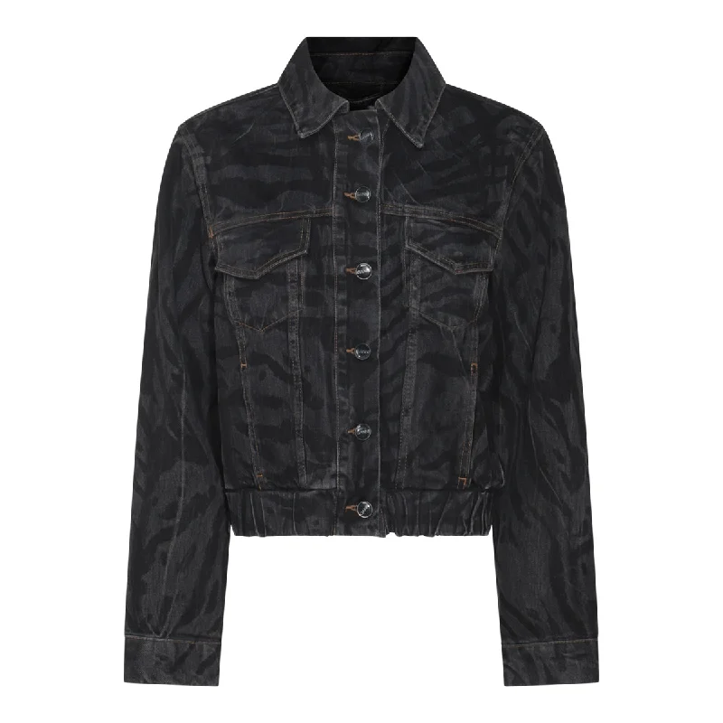 Ganni Jackets Black Cotton Jacket Linen Jacket Terry Jacket