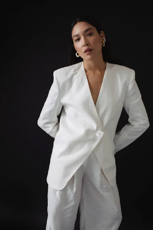 Justine Linen Blazer Women's Trendy Blazer