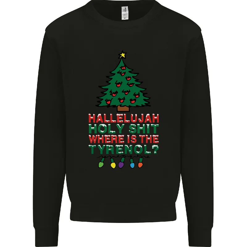 Christmas Movie Wheres the Tyrenol? Mens Sweatshirt Jumper Hoodie with Crew Neck Simple Timeless