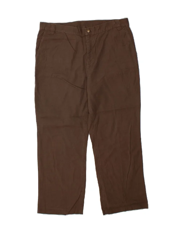 RALPH LAUREN Womens Straight Chino Trousers W36 L28 Brown Trousers Fleece Cozy