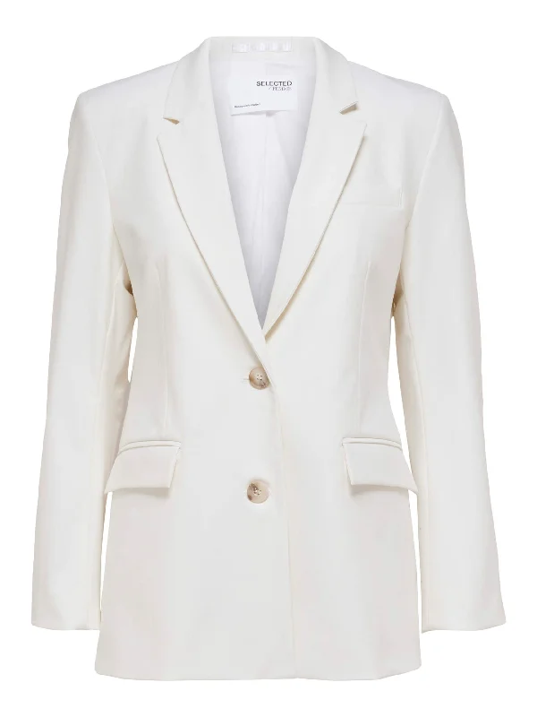 Selected Femme Eliana Blazer - Snow White Silk Women's Blazer