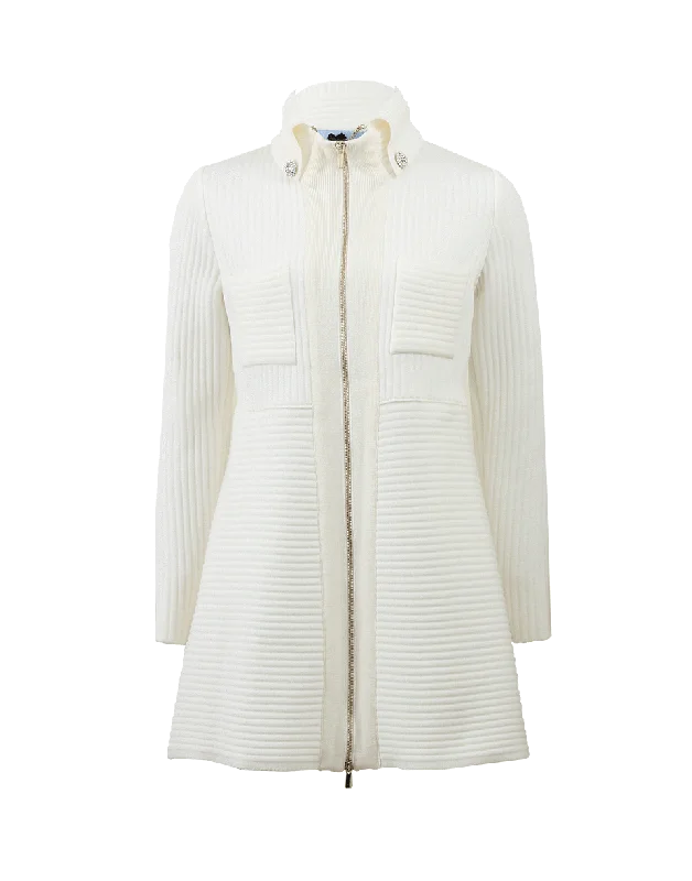 Long Zip Ribbed Cardigan Soft Cozy Warm
