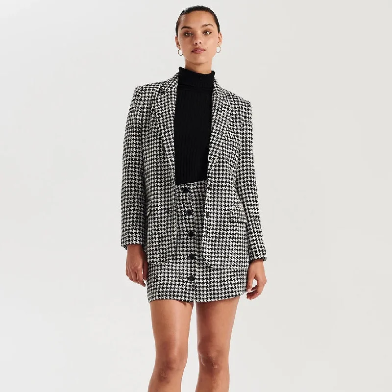 Bella Woven Blazer (Houndstooth) Women's Trendy Jacket