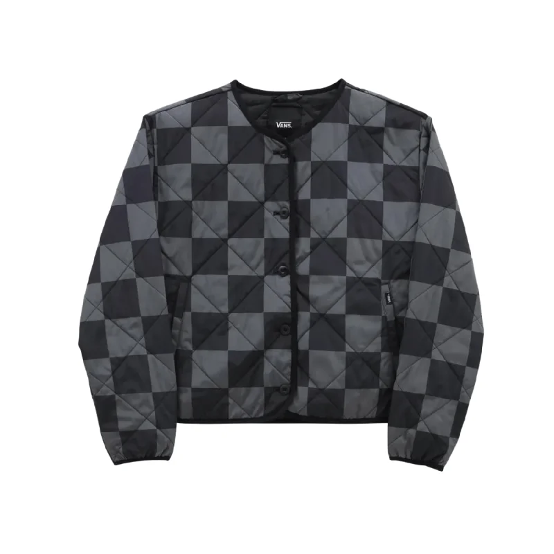 Forces Check LI Jacket - Black Denim Fabric Leather Fabric Suede Fabric