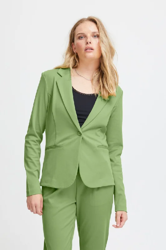 Ichi Kate Blazer-Green Tea-20101801 Women's Trendy Jacket