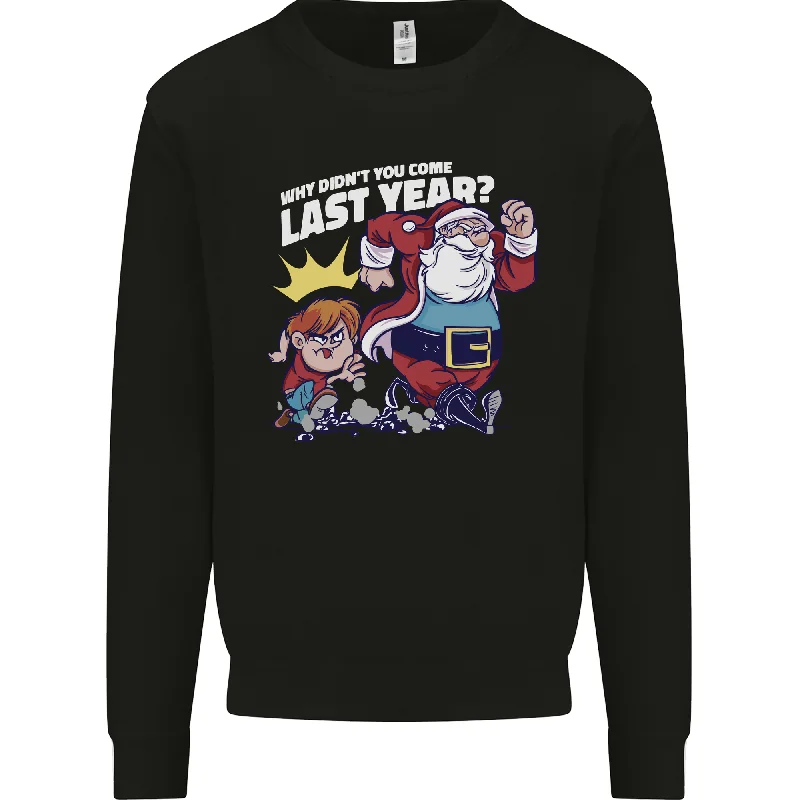 Christmas Santa Naughty List Xmas Funny Mens Sweatshirt Jumper Hoodie with Exposed Zipper Edgy Industrial Christmas Santa Naughty List Xmas Funny Mens Sweatshirt Jumper Hoodie with Exposed Zipper Edgy Industrial