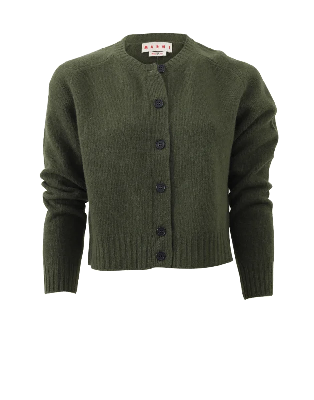Crewneck Wool Cardigan Oversized Loose Flowy