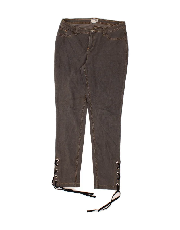 RAINBOW Womens Slim Casual Trousers UK 16 Large W32 L31 Grey Cotton Trousers sophisticated sleek RAINBOW Womens Slim Casual Trousers UK 16 Large W32 L31 Grey Cotton Trousers sophisticated sleek