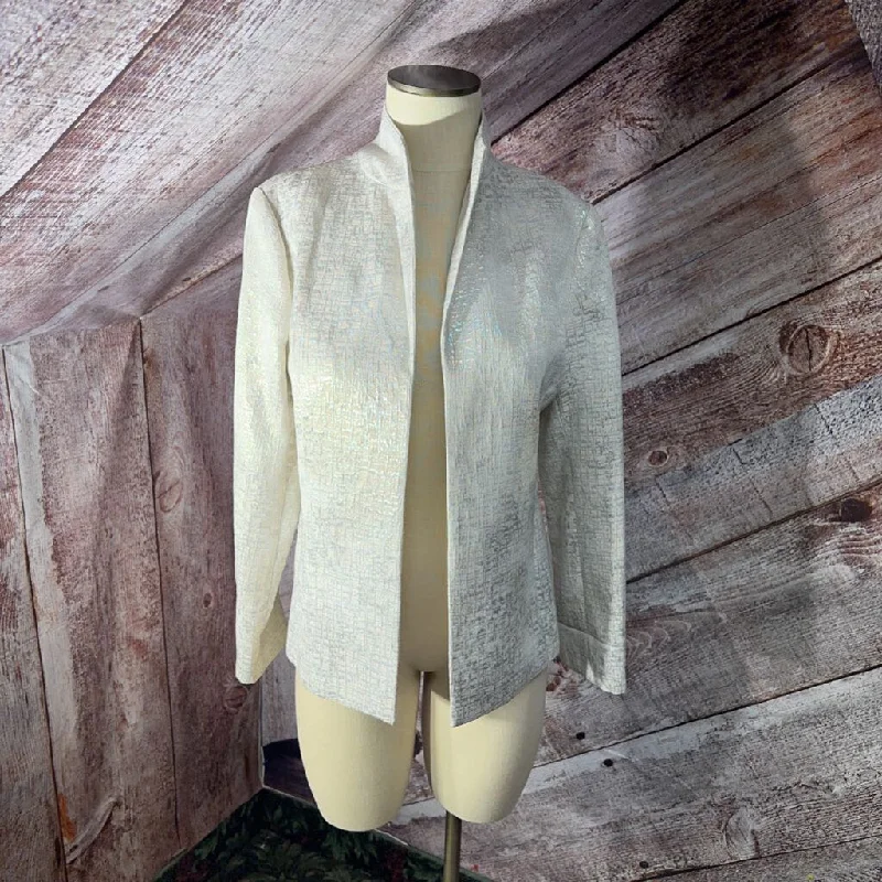 CHICOS WHITE SILVER BLAZER SZ 0 NWT D2C Women's Vintage Suit