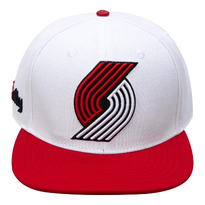 NBA PORTLAND TRAIL BLAZERS CLASSIC LOGO UNISEX SNAPBACK HAT (WHITE) Women's Custom Suit NBA PORTLAND TRAIL BLAZERS CLASSIC LOGO UNISEX SNAPBACK HAT (WHITE) Women's Custom Suit