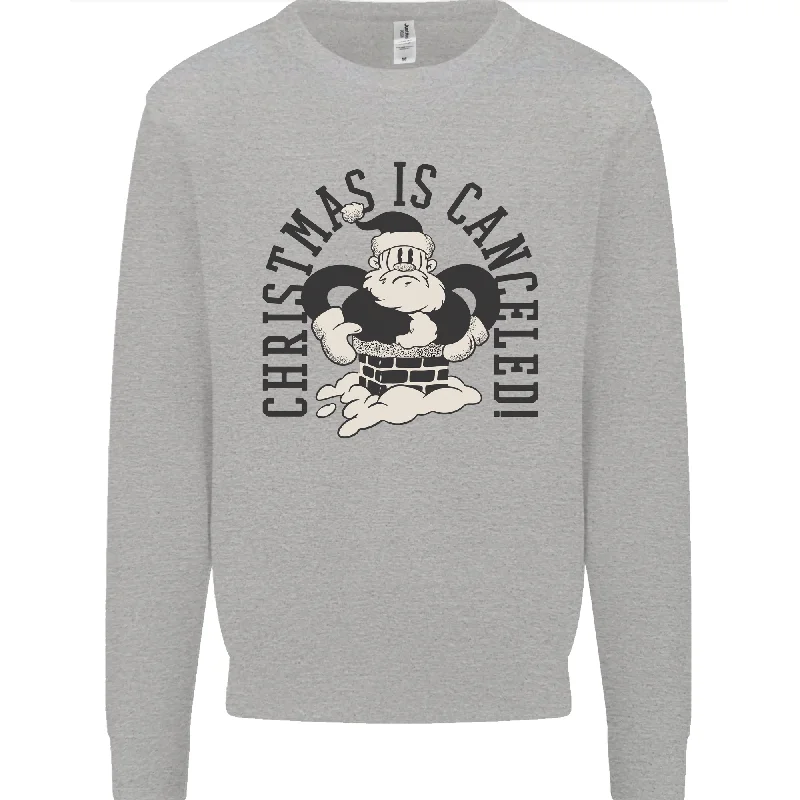 Christmas Is Cancelled Funny Bah Humbug Mens Sweatshirt Jumper Hoodie with Hem Embroidery Detailed Premium Christmas Is Cancelled Funny Bah Humbug Mens Sweatshirt Jumper Hoodie with Hem Embroidery Detailed Premium