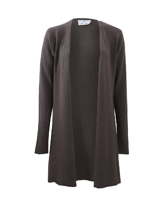 Open Drape Cardigan Print Jacquard Patchwork