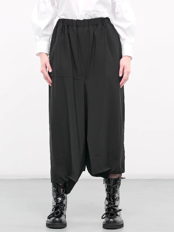 Elasticated Drape Trousers (GM-P003-BLACK) Skinny Trousers Denim Stretchy