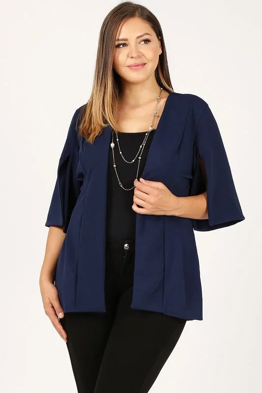 Erin Fitted Split Sleeve Open-Front Blazer Women's Wedding Blazer