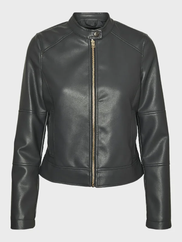 Γυναικείο τζάκετ δερματίνη VMDIXIEMARIA SHORT COATED JACKET ENT 10310415 | 10310415 Denim Jacket Leather Jacket Suede Jacket