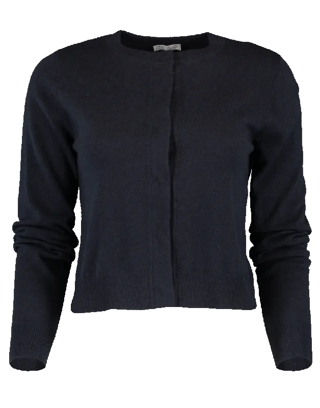 Cropped Crewneck Cardigan Hooded Caped Shawl Collar