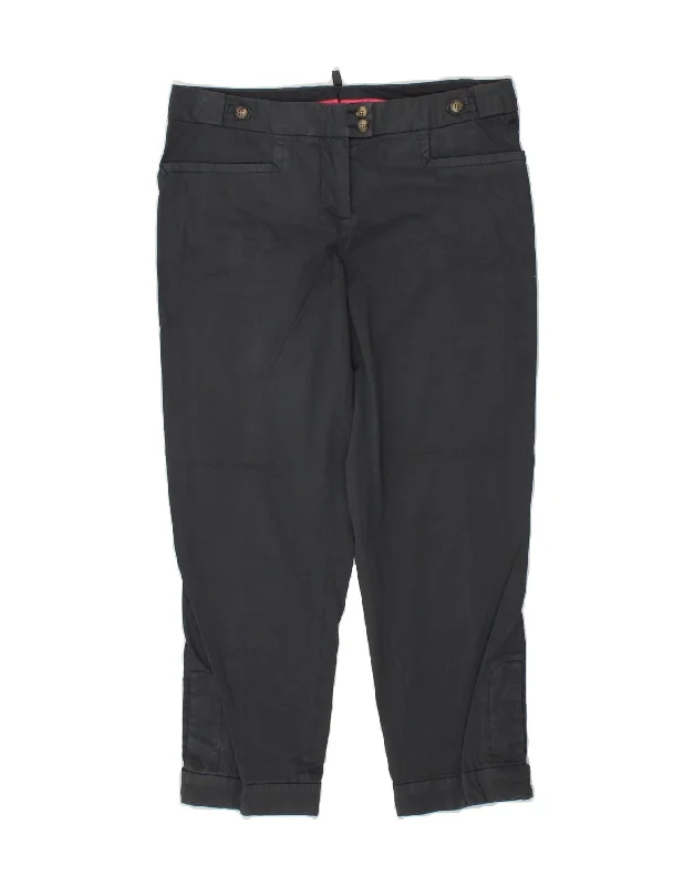 TRUSSARDI Womens Crop Casual Trousers IT 48 XL W36 L25 Grey Cotton Trousers practical easy-care TRUSSARDI Womens Crop Casual Trousers IT 48 XL W36 L25 Grey Cotton Trousers practical easy-care
