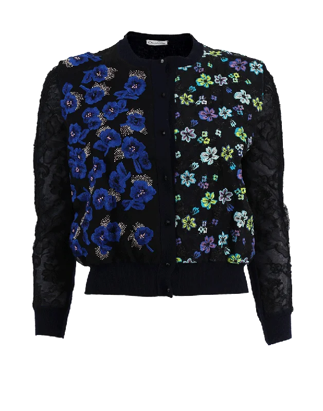 Patchwork Cardigan Satin Blend Silk Blend Wool Blend