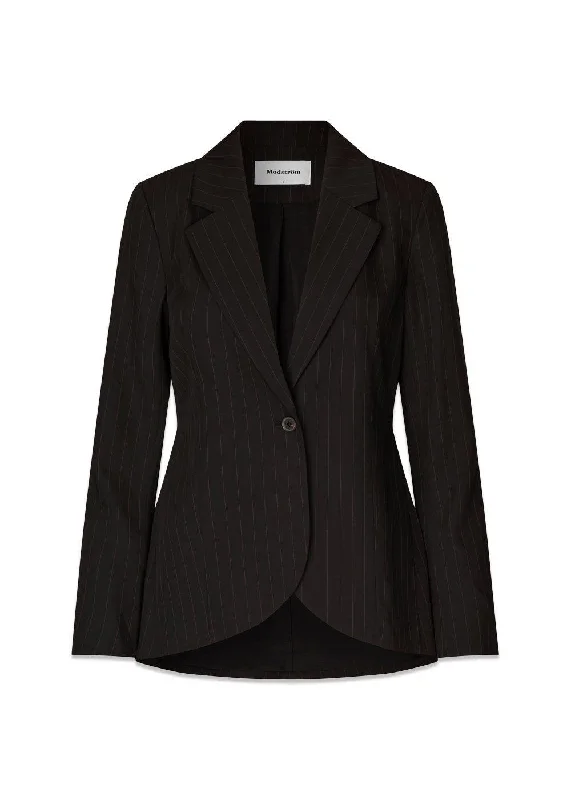 GraysonMD blazer - Chocolate Pinstripe Linen Women's Suit