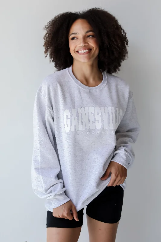 Heather Grey Gainesville Georgia Sweatshirt Hoodie with Reflective Safety Nightwear