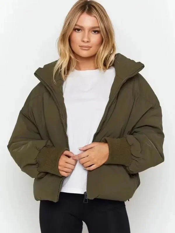Women Casual Stand Collar Puffer Jacket Tailored Jacket Straight Jacket A-Line Jacket Women Casual Stand Collar Puffer Jacket Tailored Jacket Straight Jacket A-Line Jacket