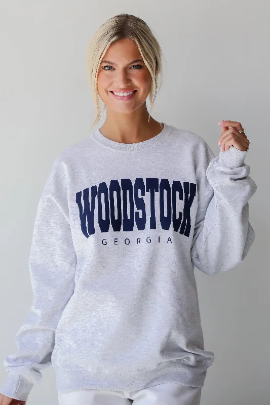 Heather Grey Woodstock Georgia Sweatshirt Hoodie with Hood Adjustable Protection