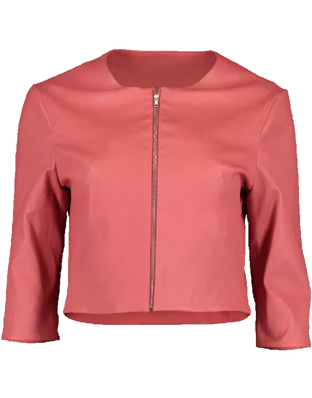Peony Stretch Leather Cardigan Knit Fabric Woven Fabric Fleece Fabric