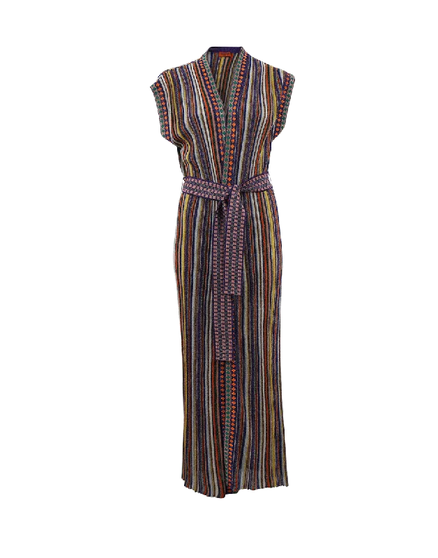 Duster Belted Cardigan Glossy Satin Silk